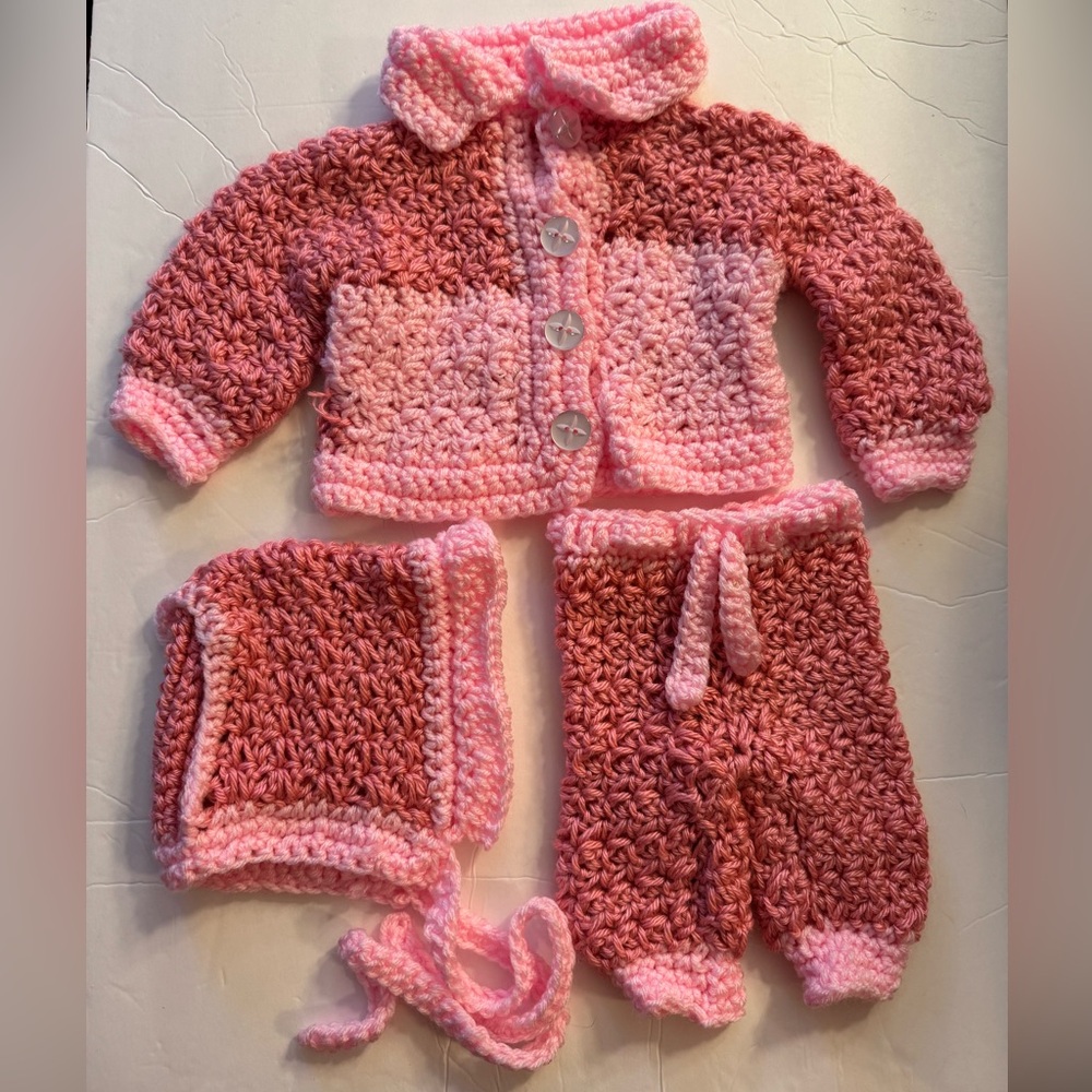 Crocheted Baby 3-piece Outfit Imperfect